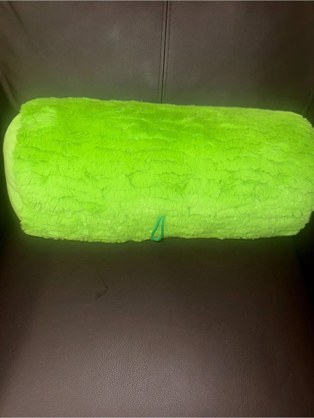 Jolly Rancher Green Plush Cylinder Decorative Pillow Embroidered Logo